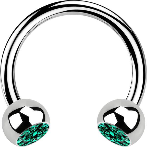Immagine prodotto Star Piercing Micro Circular Barbell in argento con due sfere di cristallo turchese (senza ottone, Acciaio chirurgico 316L)