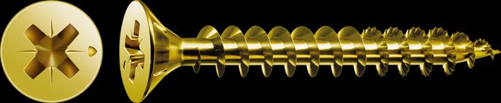 Actual product image Spax Screw R 88094 Countersunk head w.point/cross recess -PZ 3 x 35/31-Z Steel galvanised yellow (200 Screws per piece)