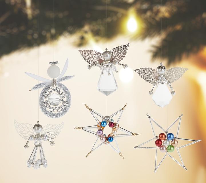 Immagine prodotto Pracht Set di angeli con perline "Angelo in filigrana", L 7 x H 5,5 cm