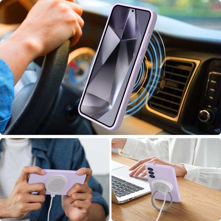 Produktbild 4Kom Tech-Protect Liquid Silicone MagSafe Case für Samsung Galaxy S25 Edge - Lila (Samsung Galaxy S25 Edge)