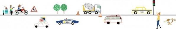 Image du produit MIMI'lou MIMIlou stickers muraux bordure 5 m, Traffic