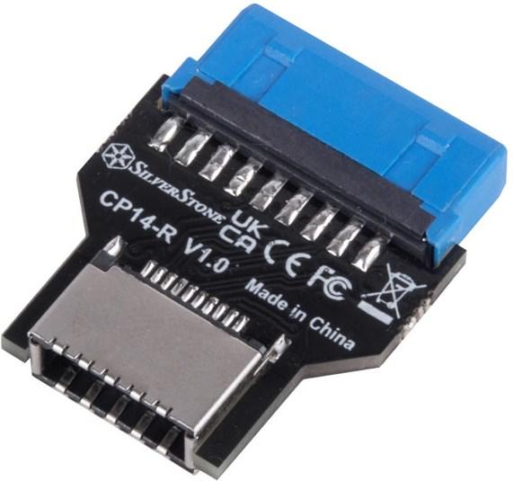 Image du produit Silverstone SST-CP14-R - En-tête droit USB 3.0 interne (19 broches) vers USB 3.1 / 3.2 Type-C (2