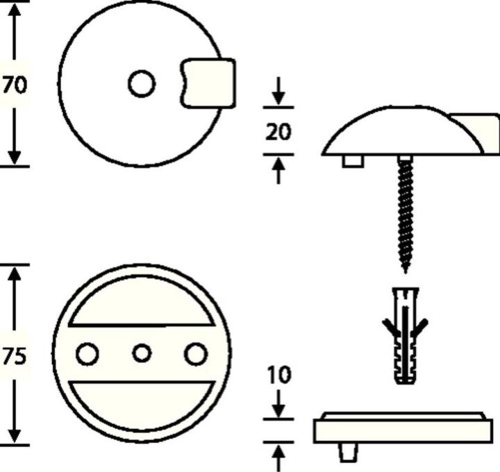 Produktbild FSB Bodentürstopper 38 3884 Aluminium Ø 70 mm Höhe 20 mm (1 Stück, Ø 7 cm)