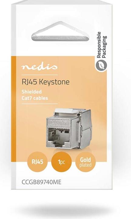 Image du produit Nedis Keystone | CAT7 | RJ45 femelle | S/FTP | Métal | Boîte (Module Keystone)