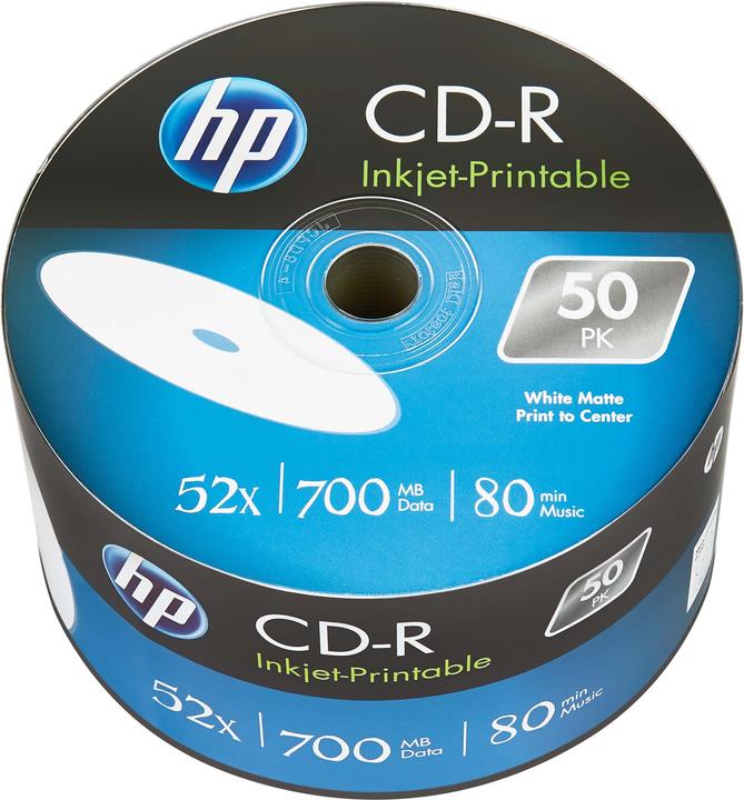 Produktbild HP CRE00070WIP CD-R 80Min/700MB Printable, Cakebox, 50 Stück (50 x)