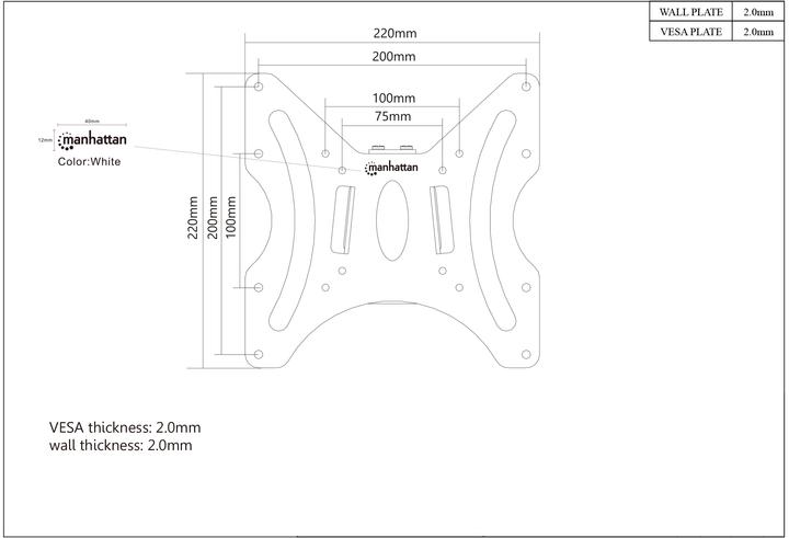 Produktbild Manhattan Extraflach (Wand, 42", 80 kg)