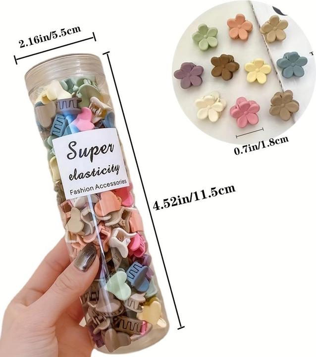 Actual product image Activity Board 50 Stück niedliche blumenförmige Haarkrallen für den täglichen Gebrauch - Kaninchenklammern in (50 pcs.)
