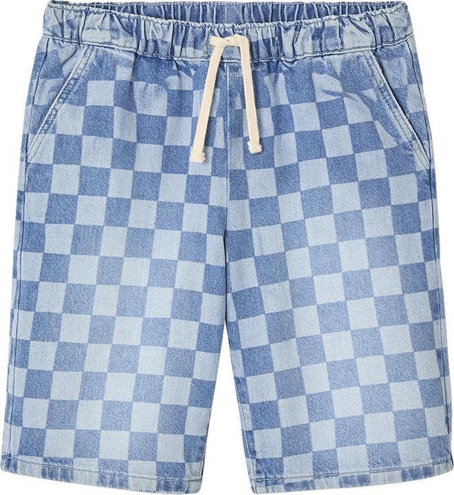 Jonen Jungen Jeans-Bermudas mit Schachbrettmuster in Loose-Fit