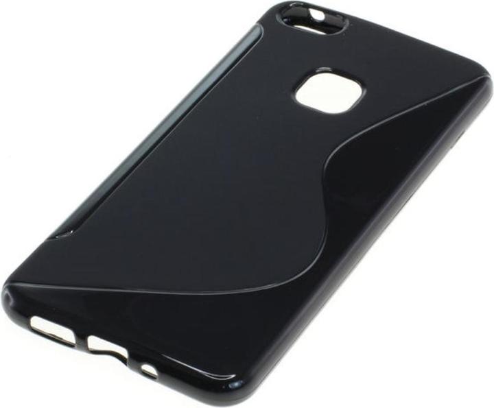 König Design Handy Hülle TPU S Line Schutz Case Schale für Huawei P10 Lite Schwarz Cover Neu (Huawei P10 Lite)