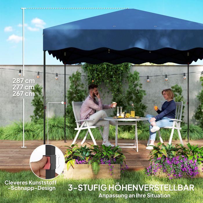 Actual product image Swisshandel24 Faltpavillon ca. 3x3m, wasserabweisend Stabil Winterfest, Dunkelblau (297 cm, 297 cm)