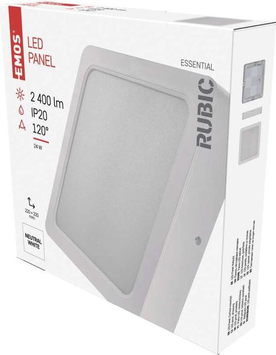 Actual product image Emos Surface-mounted LED light RUBIC, square, white, 24W, neutral white (2400 lm)