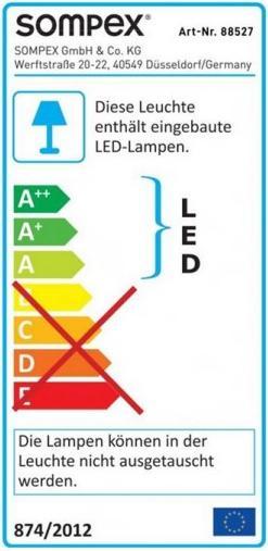 Etichetta energetica Sompex Lampada a sospensione Atomic 27000 K, Nero (1200 lm)