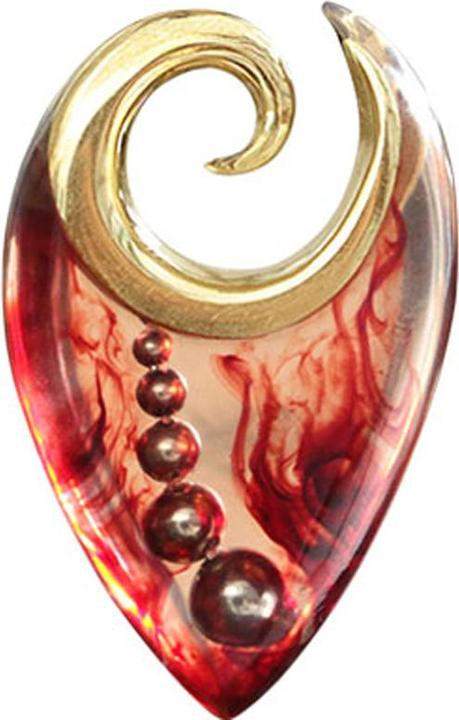 Produktbild Star Piercing Ohrgewicht Spirale vergoldet Kugel Epoxy transparent (Organisch, Messing)