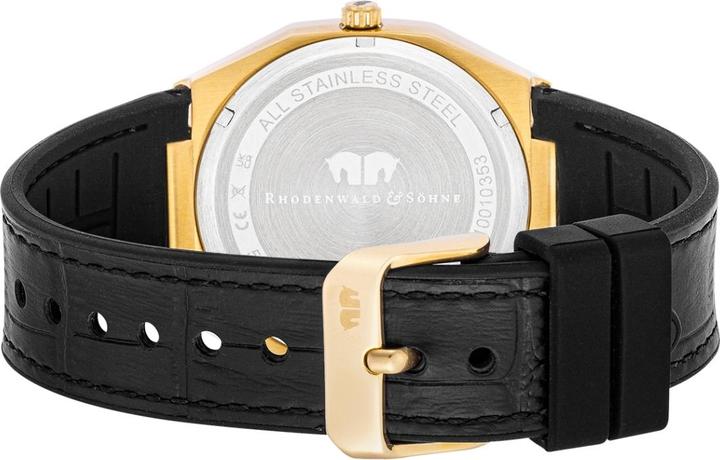 Immagine prodotto Orologio al quarzo da uomo Cooledge in vera pelle/silicone nero - 26517 (Orologio da polso analogico, 42 mm)