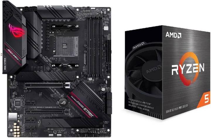 Actual product image ASUS ROG STRIX B550-F WIFI + Ryzen 5 5600X