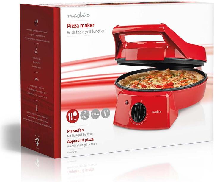 Actual product image Nedis FCPM100FRD Pizza Maker, aluminium (EU plug)