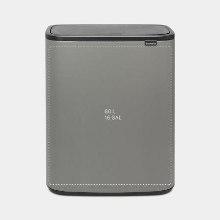 Actual product image Brabantia Bo Touch Bin 60 litre recycling bin, Mineral Concrete Grey (60 l)