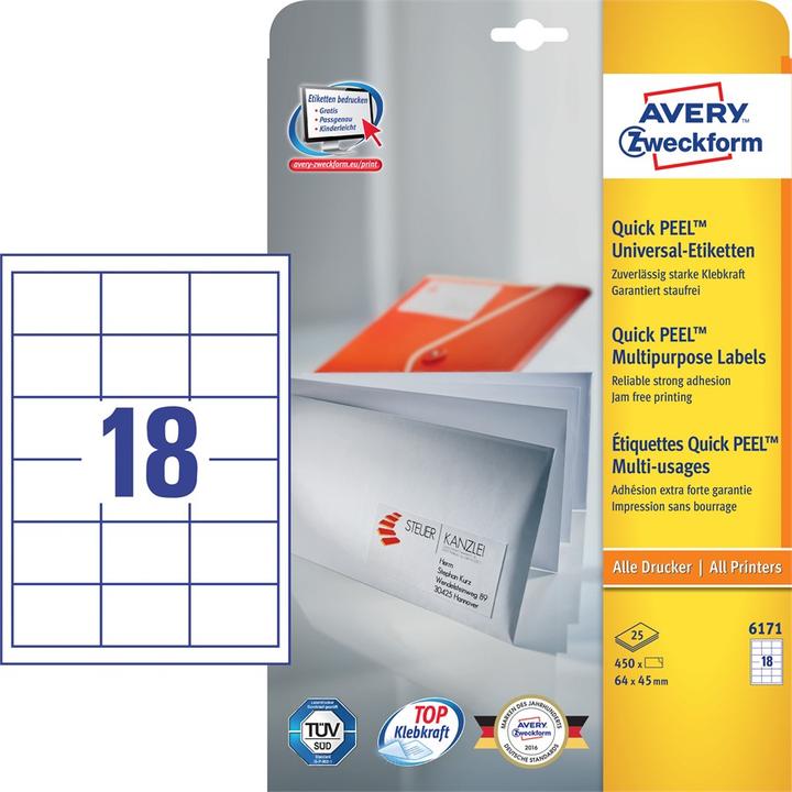 Actual product image Avery Universal labels