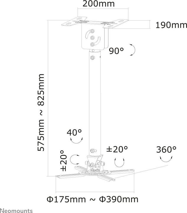 Actual product image Neomounts Ceiling mount C-100 (Ceiling)