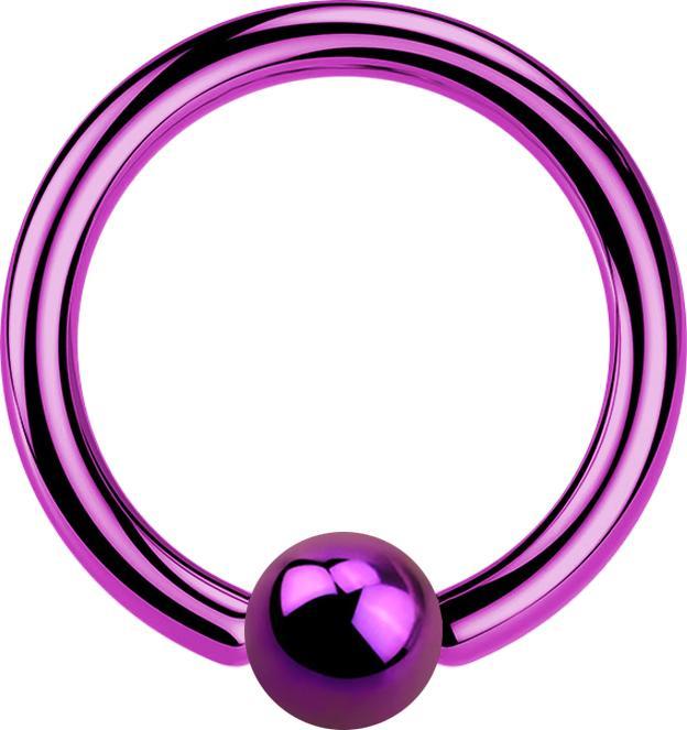 Star Piercing Ball Closure Ring violett mit Titanium Schicht (ohne Messing, Chirurgenstahl 316L)