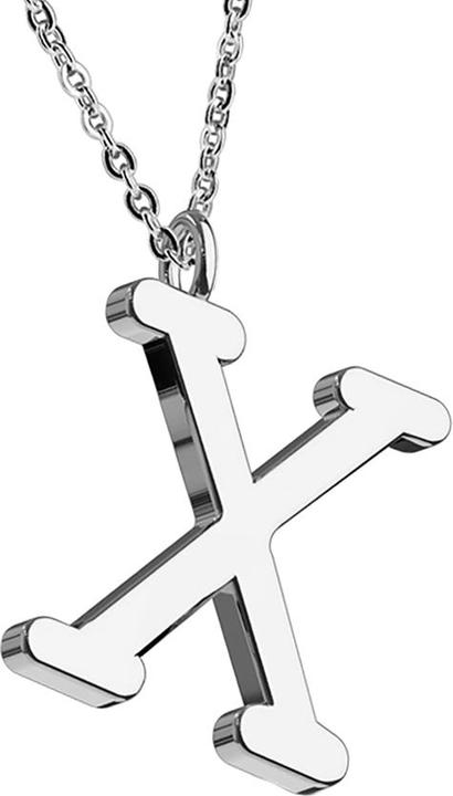 Star Piercing Kette silber Anhänger Buchstabe X (ohne Messing, Chirurgenstahl 316L)