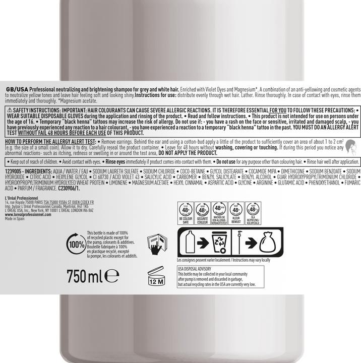 Immagine prodotto L'Oréal Professionnel Shampoo d'argento (750 ml, Shampoo liquido)