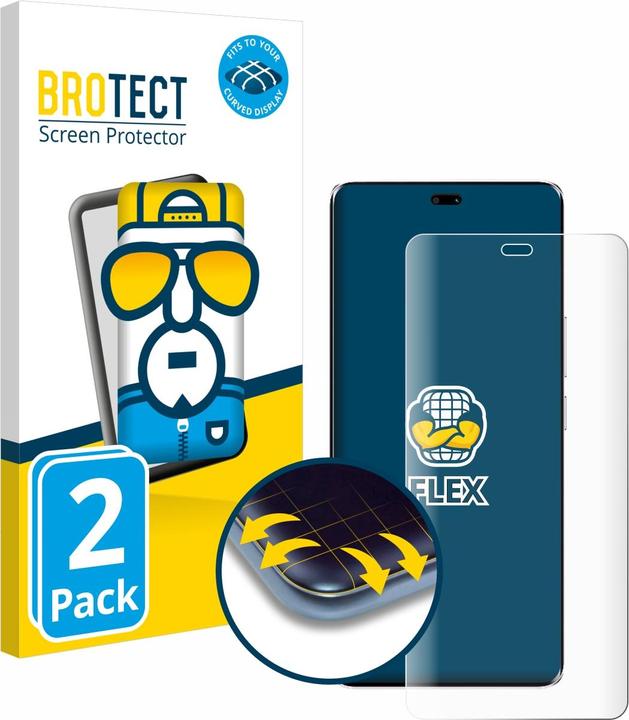 Productafbeelding BROTECT Fullscreen Schutzfolie Displayschutz Folie Klar Transparent (2 Stuk, Honor Magic7 Lite)