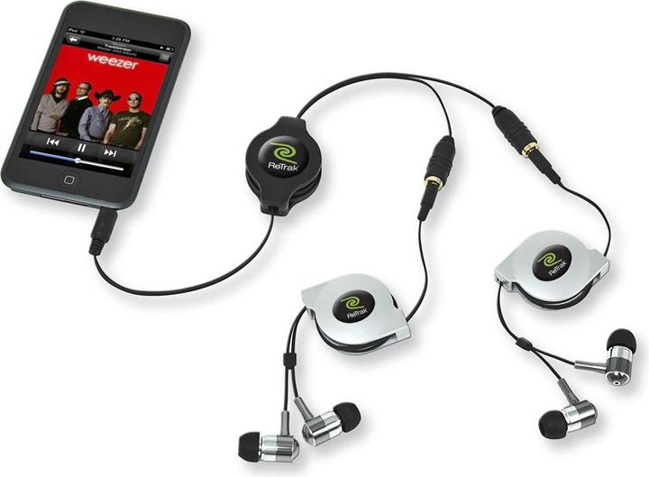 Image du produit ReTrak Séparateur de casque rétractable (1m, Jack 3.5mm)