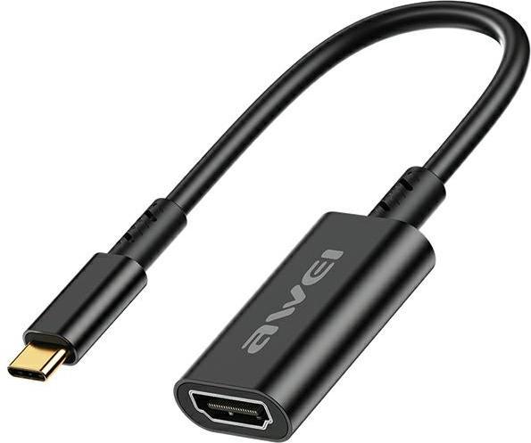 Image du produit Awei Adaptateur CL-217T USB-C/HDMI czarny/black 4k@30Hz (USB-C, HDMI, 1.50 cm)