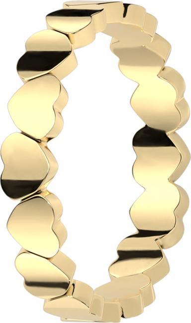 Star Piercing Ring vergoldet verbundene Herzen (ohne Messing, Chirurgenstahl 316L)