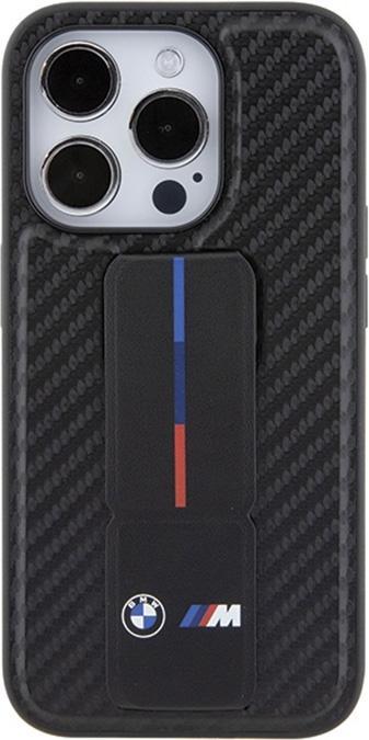 Produktbild BMW BMHCP15LGSPCCK iPhone 15 Pro 6.1" czarny/black hardcase Grip Stand Smooth & Carbon (Apple iPhone 15 Pro)