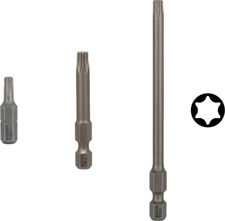 Produktbild Bosch Professional Zubehör Schrauberbit Extra-Hart T10, 25 mm, 3er-Pack (T10)