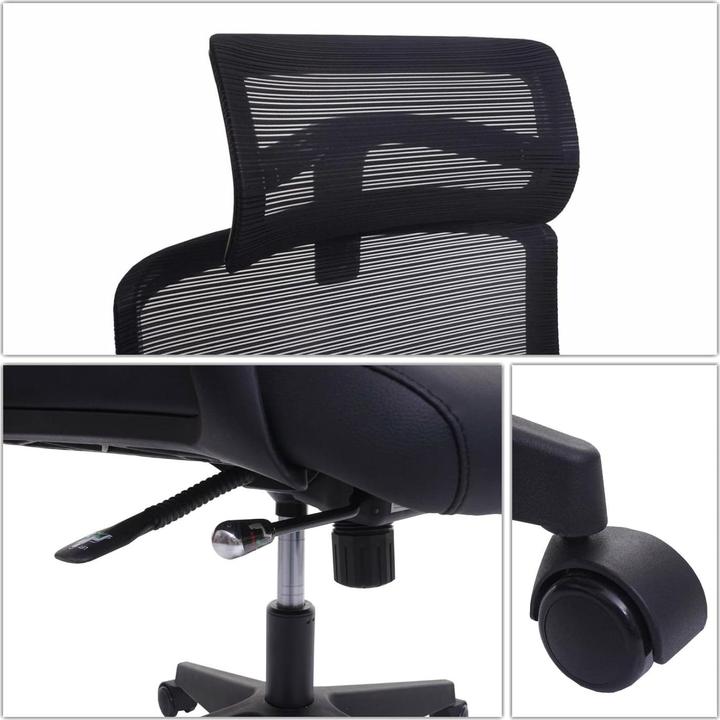 Image du produit Swisshandel24 chaise de bureau, chaise pivotante chaise de bureau, appui-tête ergonomique, similicuir gris