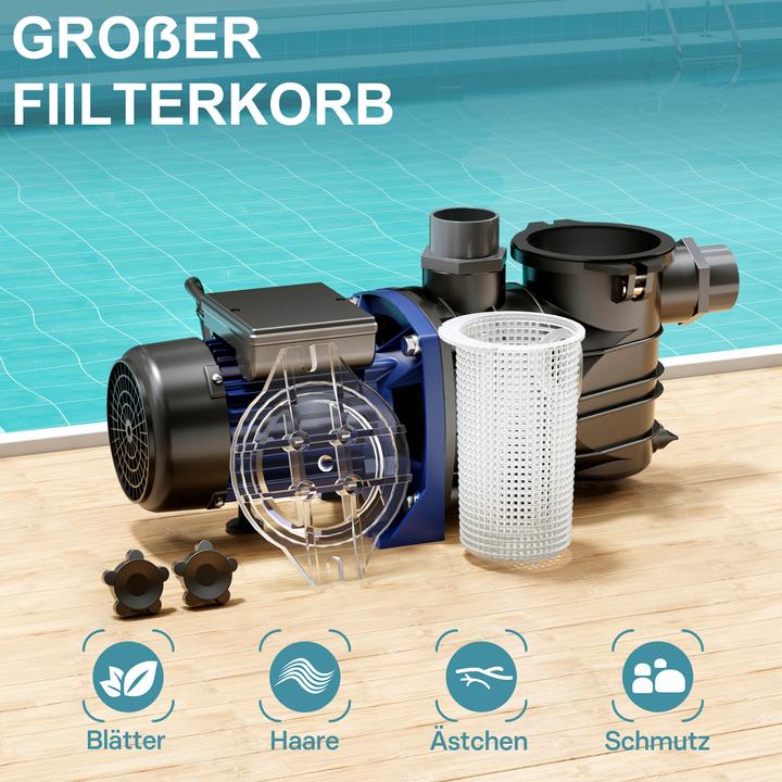 Actual product image Wiltec Circulation Pump 15000l/h 750W Swimming Pool Water Filter