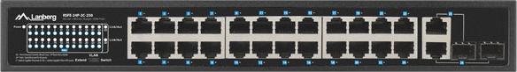 Produktbild Lanberg Switch niezarządzalny PoE+/2x Combo Rack 19" Gigabit Ethernet (26 Ports)