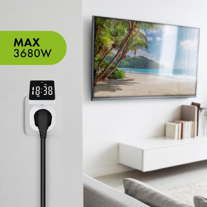 Produktbild Greenblue digitale Zeitschaltuhr max. Belastung 16A IP20 GB610 E