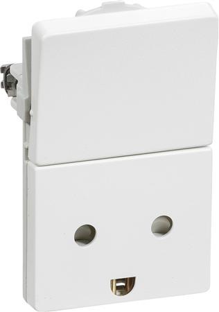 Produktbild LK FUGA®-Steckdose mit 1-poligem Schalter 2-polig mit Erde weiss