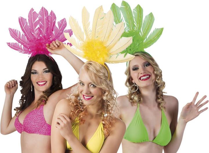 Immagine prodotto Boland Copricapo di piume di samba color neon: tiara (cerchio di capelli)