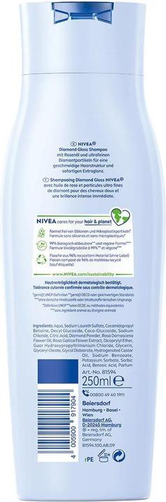 Produktbild NIVEA Diamond Gloss Shampoo Fl 250 ml (250 ml, Flüssiges Shampoo)