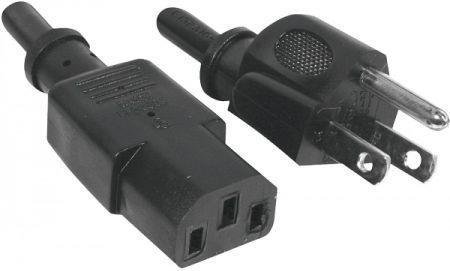 Image du produit Tecline Câble d'alimentation USA, fiche vers prise IEC, noir, câble d'alimentation de 1,8 m pour les USA (1.80 m)