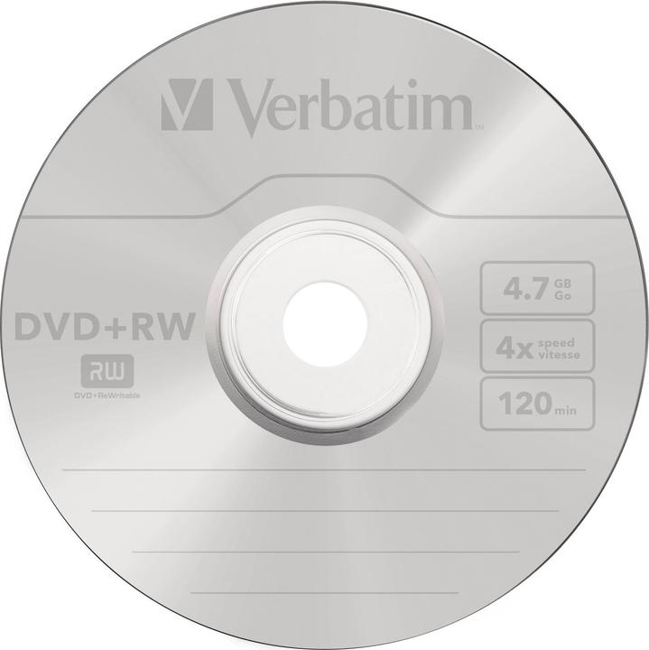 Image du produit Verbatim DVD+RW, 4x, 4.7GB, 25 broches (25 x)