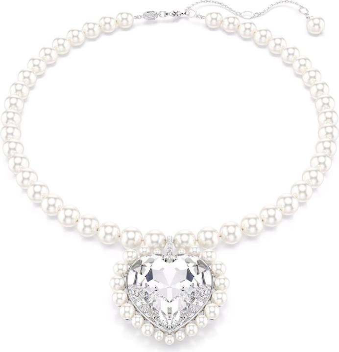 Actual product image Swarovski x Ariana Grande Halskette Kristallperle Herzschliff Herz Weiss Rhodiniert (Swarovski Metal)