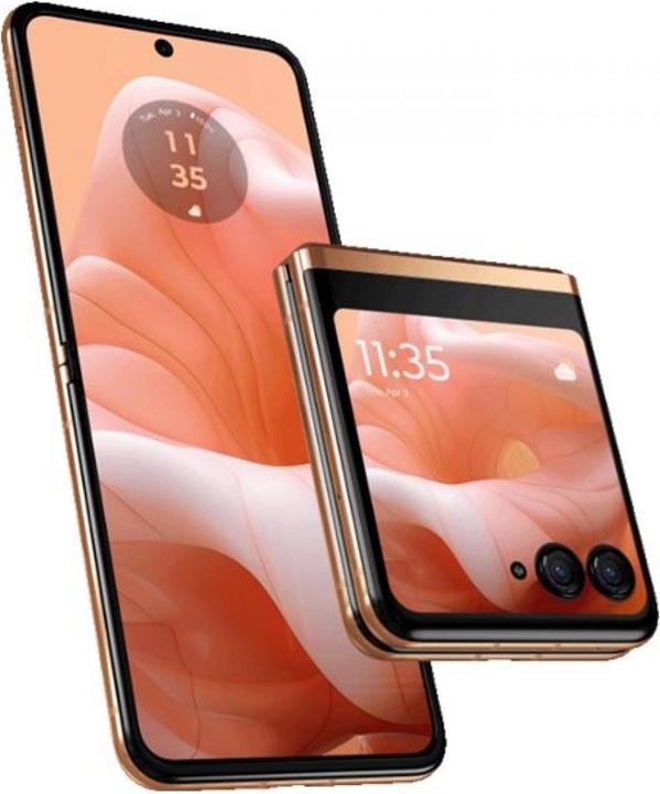 Actual product image Motorola Razr 40 Ultra Orange (256 GB, Peach Fuzz, 6.90", SIM + eSIM, 12.58 Mpx, 5G)