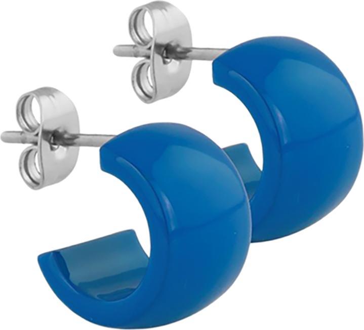 Star Piercing Ohrstecker blau rund abgerundet 9x14 (ohne Messing, Chirurgenstahl 316L)