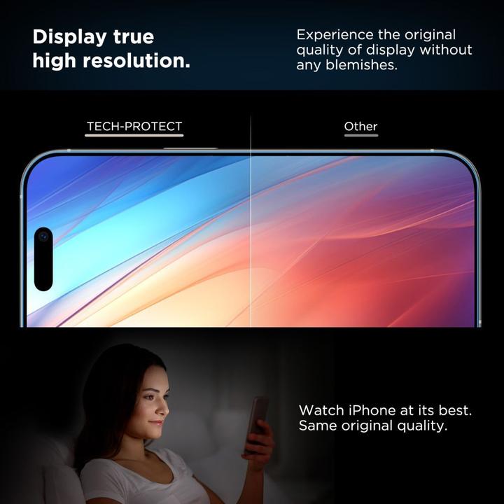Actual product image Tech-Protect Quick Set+ 2er-Pack Panzerglas für iPhone 16 Pro (1 Piece, Apple iPhone 16 Pro)