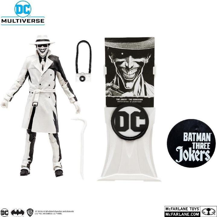 Produktbild McFarlane Batman: Three Jokers DC Multiverse Actionfigur The Joker: The Comedian Sketch Edition (Gold Label) 1