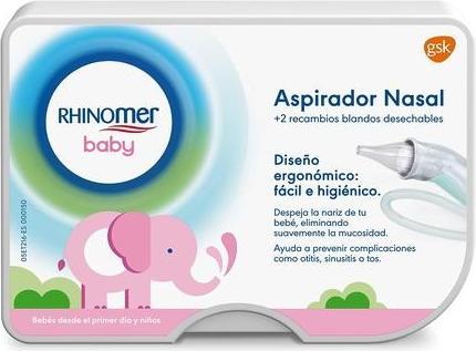 Image du produit GSK Aspirateur nasal Rhinomer Baby avec 2 recharges souples jetables et filtre absorbant
