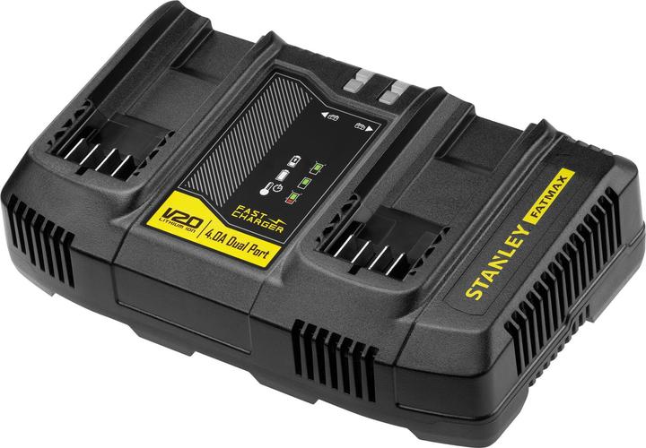 Produktbild Stanley FatMax Zweischacht-Schnell-Ladegerät SFMCB24 (18 Volt, 4 Ampere, 2 Akkus parallel laden, für (18 V)