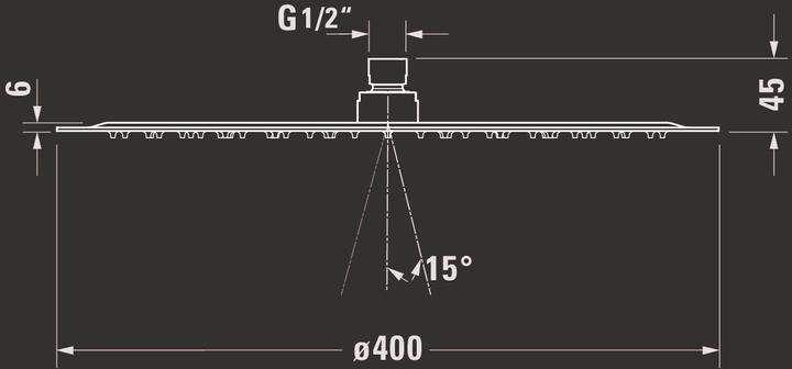 Actual product image Duravit Overhead shower 1 jet, 400 chrome (1 Beam types, 25.50 l/min)