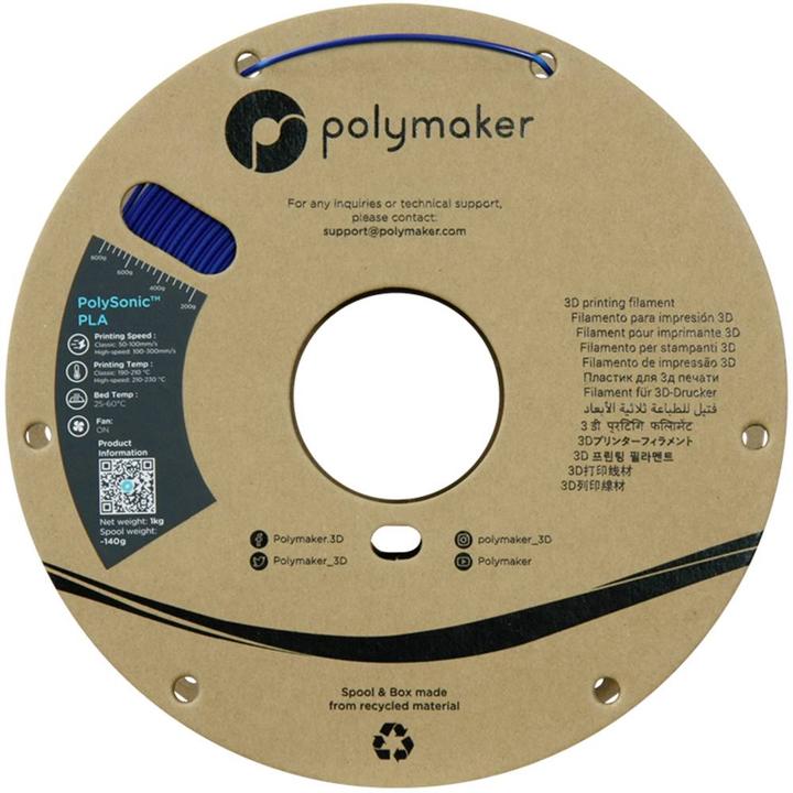 Immagine prodotto Polymaker PLA ad alta velocità PolySonic (PLA, 1.75 mm, 1000 g, Blu)